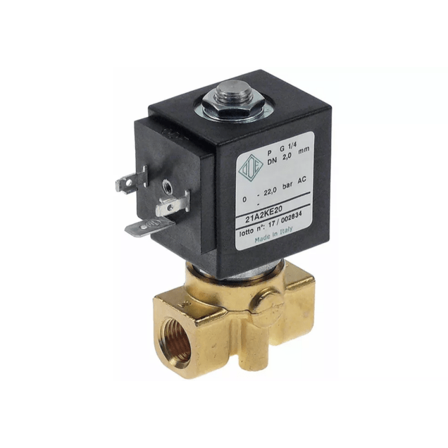 Horeca Parts - Elektrozawór 2-drożny 230V wlot 1/4" wylot 1/4" dł. 40mm - Ekspres do kawy Conti, Essika (1120039)