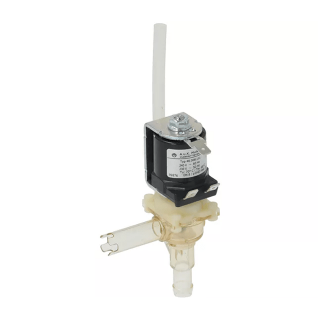 Horeca Parts - Zawór elektromagnetyczny pojedynczy kątowy 230VAC wlot 12mm wylot 10.5mm DN8 t.max. 98°C
