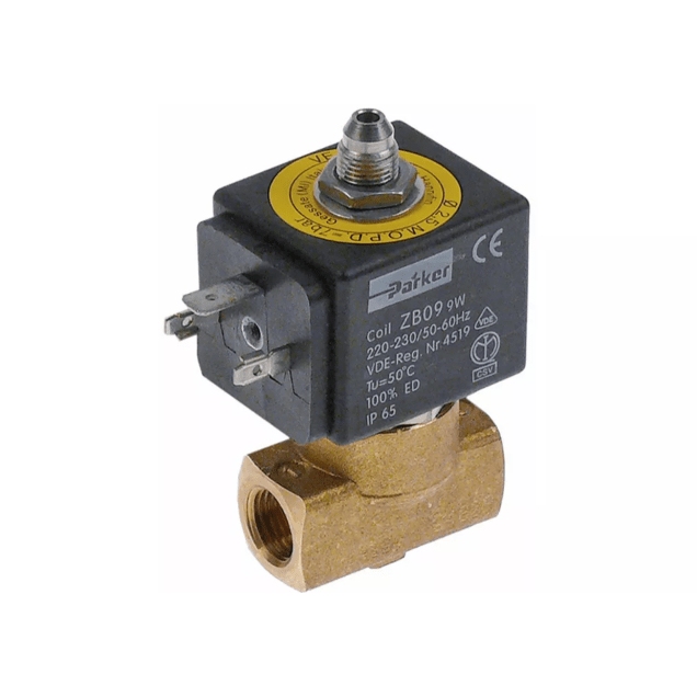 Horeca Parts - Elektrozawór 230V wlot 1/2” wylot 1/2” podłączenie 1/4" dł. 40mm - Ekspres do kawy Nuova Simonelli (5177565)