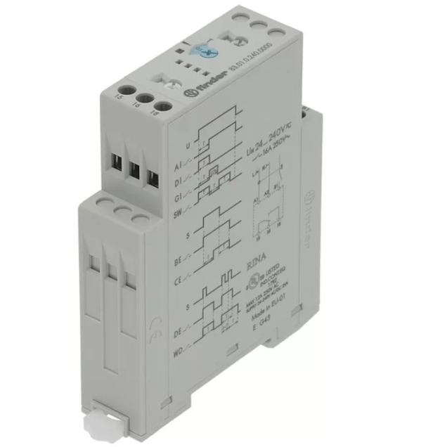 Horeca Parts - Przekaźnik czasowy 83.01.0.240.0000, 24–240V AC/DC, 50/60Hz, 0,05s–240h, 1CO, 16A - Finder