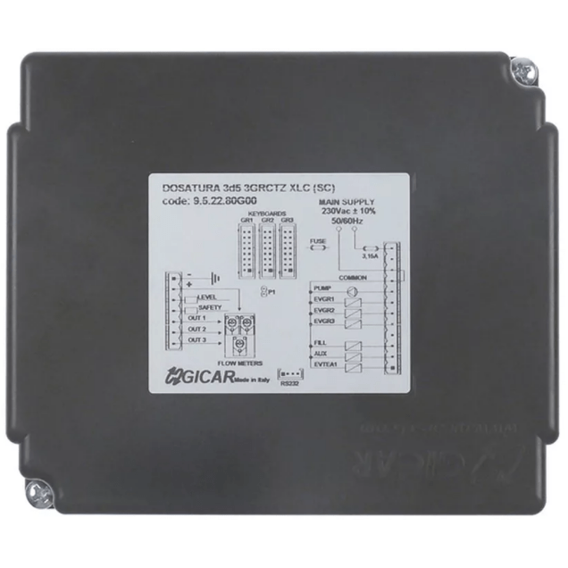 Horeca Parts - Regulator poziomu wody typ 3D5 3GRCTZ XLC (SC) 230V AC 50/60Hz, elektronika dozująca 3-grupowa, DPG 96 C - Gicar