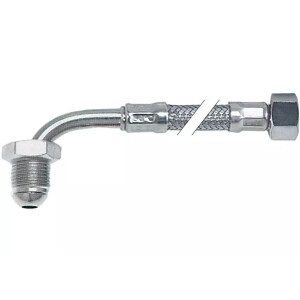 Horeca Parts - Wąż elastyczny z kolanem w oplocie stalowym DN8 podł. 3/8" dł. 500mm