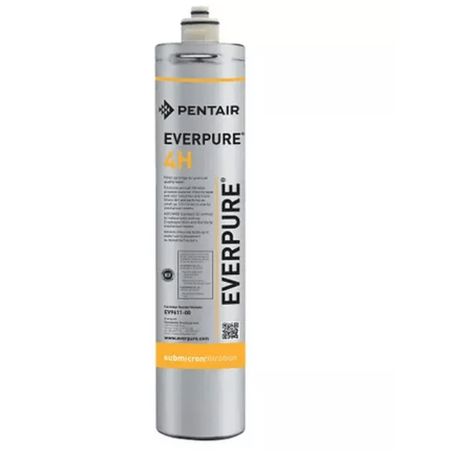 Horeca Parts - Filtr wody Everpure 4H, pojemność 11 355 L, przepływ 114 L/h, wymiary Ø 82,5 x 368 mm, filtr Micro-Pure, filtracja do 0,5 µm, maks. ciśnienie 10 bar, do ekspresów do kawy - Pentair Everpure