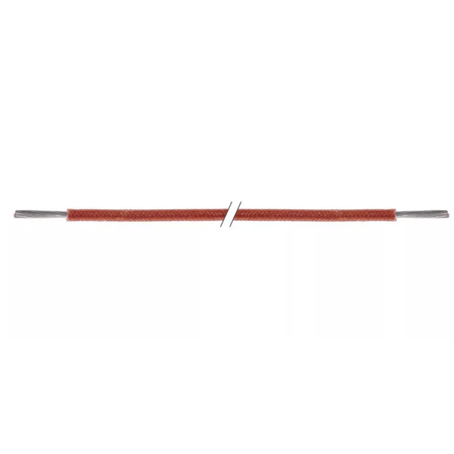 Horeca Parts - Przewód miedziany niklowany w izolacji silikonowej z włóknem szklanym przekrój 1,5 mm², długość 10 m, kolor brązowy, zakres temperatur -60 do +200°C, 3 (sprzedaż dotyczy 10-metrowego odcinka)