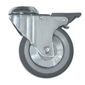 Horeca Parts - Obrotowe koło podporowe, H 132 mm, z obrotowym hamulcem, otwór śruby ø 12 mm, ø 100 mm, szerokość koła 30 mm - Ascaso (5109874)