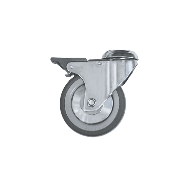Horeca Parts - Obrotowe koło podporowe, H 132 mm, z obrotowym hamulcem, otwór śruby ø 12 mm, ø 100 mm, szerokość koła 30 mm - Rational (5151455)