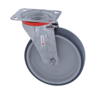 Horeca Parts - Kółko obrotowe z płytką, rozstaw otworów montażowych 105x80 mm, płytka 140x110 mm, wys. 245 mm, koło ø 200 mm - Wózek gastronomiczny Rieber (3346118)
