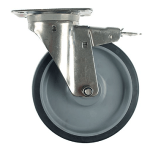 Horeca Parts - Kółko obrotowe z płytką, rozstaw otworów montażowych 105x80 mm, płytka 140x110 mm, wys. 240 mm, koło ø 200 mm (5115636)