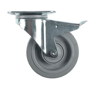 Horeca Parts - Kółko obrotowe z płytką, rozstaw otworów montażowych 105x77 mm, wys. 200 mm, z hamulcem obrotowym, zakres temperatur od -20 do +80°C, koło ø 160 mm - Abner (5119902)