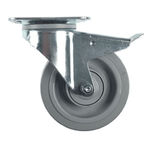 Horeca Parts - Kółko obrotowe z płytką, rozstaw otworów montażowych 105x75 mm, wys. 240 mm, z hamulcem obrotowym, zakres temperatur od -20 do +80°C, koło ø 200 mm - Köhler Esback (5119918)