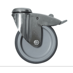 Horeca Parts - Kółko obrotowe z otworem pod śrubę, wys. 157 mm, z hamulcem obrotowym, otwór ø 11 mm, zakres temperatur od -20 do +60°C, koło ø 125 mm (5119992)