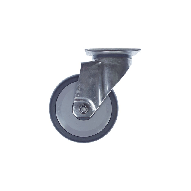 Horeca Parts - Kółko obrotowe z płytką, rozstaw otworów montażowych 61x51 mm, wys. 158 mm, koło ø 100 mm, szer. 32 mm (700294)