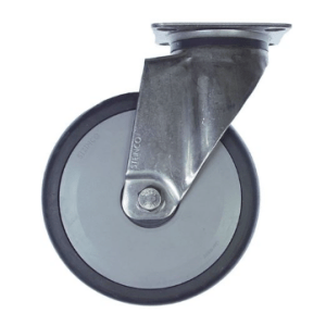 Horeca Parts - Kółko obrotowe z płytką, rozstaw otworów montażowych 61x51 mm, wys. 158 mm, koło ø 125 mm, szer. 32 mm (7155140)