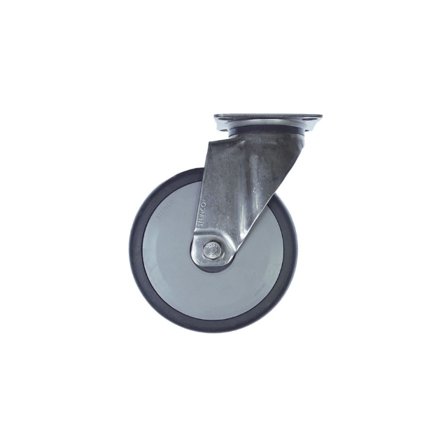 Horeca Parts - Kółko obrotowe z płytką, rozstaw otworów montażowych 61x51 mm, wys. 158 mm, koło ø 125 mm, szer. 32 mm (7155140)