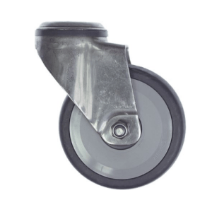 Horeca Parts - Kółko obrotowe z otworem pod śrubę, wys. 135 mm, otwór ø 10,5 mm, koło ø 100 mm, szer. 32 mm, obudowa ze stali nierdzewnej (5113549)