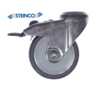 Horeca Parts - Kółko obrotowe z otworem pod śrubę, wys. 135 mm, z hamulcem obrotowym, otwór ø 10,5 mm, koło ø 100 mm, szer. 32 mm - Ascaso (7155000)