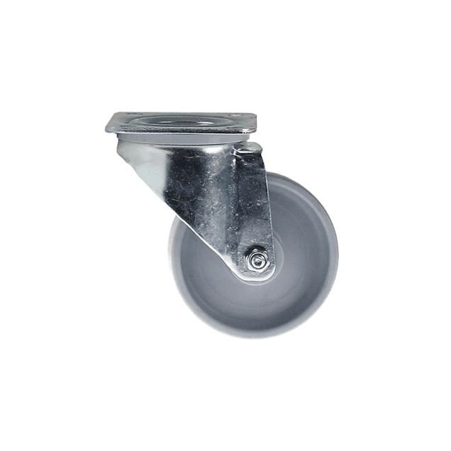 Horeca Parts - Kółko obrotowe z płytką, rozstaw otworów montażowych 60x78 mm, wys. 128 mm, koło ø 100 mm, szer. 30 mm - Mercatus (7132693)