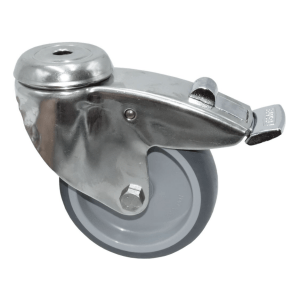 Horeca Parts - Kółko obrotowe z otworem pod śrubę, wys. 135 mm, z hamulcem obrotowym, otwór ø 11 mm, zakres temperatur od -20 do +60°C, koło ø 100 mm (5120009)