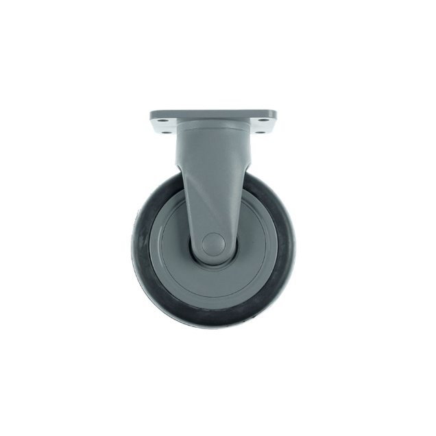 Horeca Parts - Kółko stałe z płytką, rozstaw otworów montażowych 75x50 mm, wys. 161 mm, koło ø 125 mm, szer. 32 mm, obudowa z poliamidu (5109859)