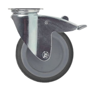 Horeca Parts - Kółko obrotowe z płytką, rozstaw otworów montażowych 61x51 mm, wys. 160 mm, z hamulcem obrotowym, zakres temperatur od -20 do +60°C, koło ø 125 mm (5110356)