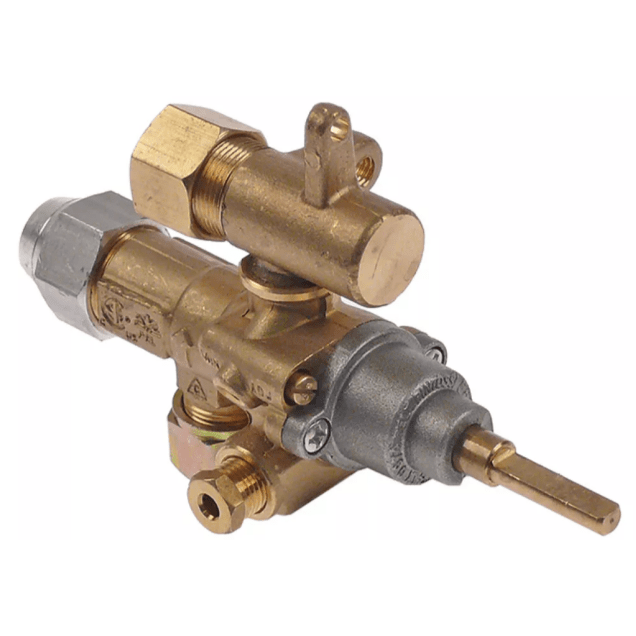 Horeca Parts - Zawór gazowy wlot gazu M15x1mm wylot gazu M17x1mm ø 0.60mm dł. osi/wału 30/23mm (5037930)