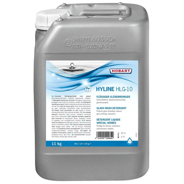 Horeca Parts - Detergent HYLINE HLG-10, 11 kg, z ochroną szkła i dekorów, gwarancja stabilnej piany piwa, paleta 60 szt - Hobart