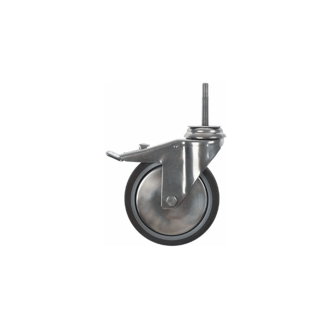 Horeca Parts - Kółko obrotowe ø 125 mm, obudowa ze stali nierdzewnej, udźwig 100 kg, trzpień wys. 63 mm, trzpień ø M10 mm - Piec konwekcyjny Convotherm