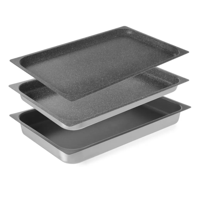 Horeca Parts - Pojemnik aluminiowy GN 1/1 z powłoką nieprzywierającą, 530 x 325 x (H) 65 mm, Hendi