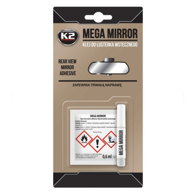 Horeca Parts - K2 Szybkoschnący klej do lusterka wstecznego oraz innych powierzchni gładkich 6ml MEGA MIRROR