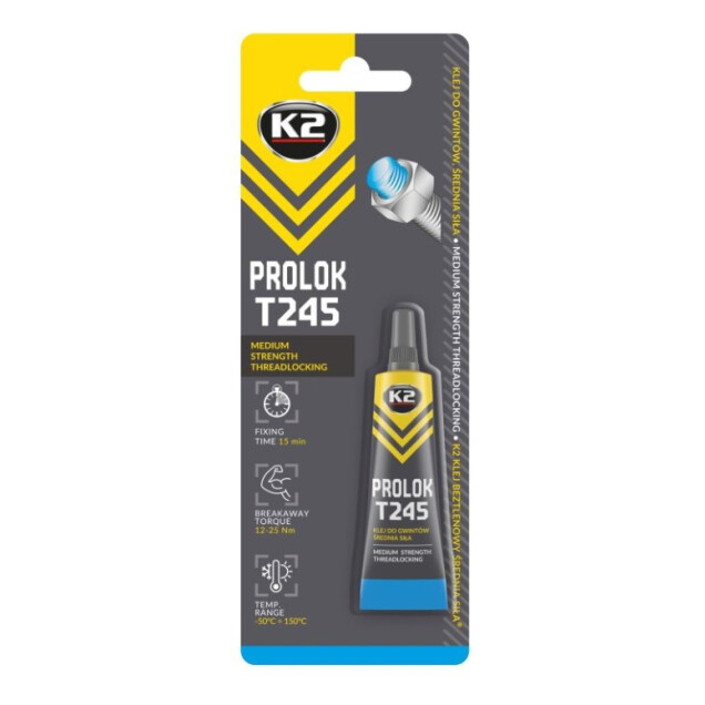 Horeca Parts - K2 PROLOK T245 Klej beztlenowy do blokady śrub, średnia siła, niebieski 6ml