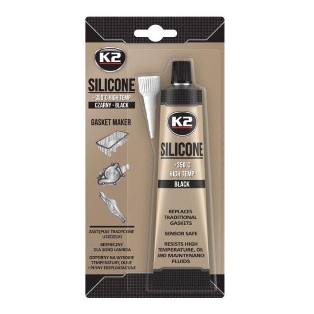Horeca Parts - K2 Silikon czarny luz, wysokotemperaturowy +350°C płynna uszczelka 85G
