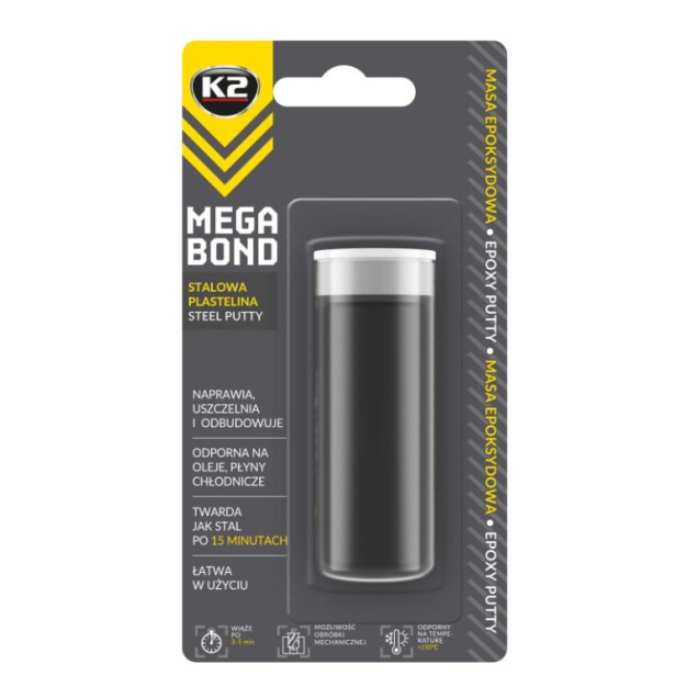 Horeca Parts - K2 Stalowa plastelina - epoxyd, nawet na mokro, MEGA BOND 40G
