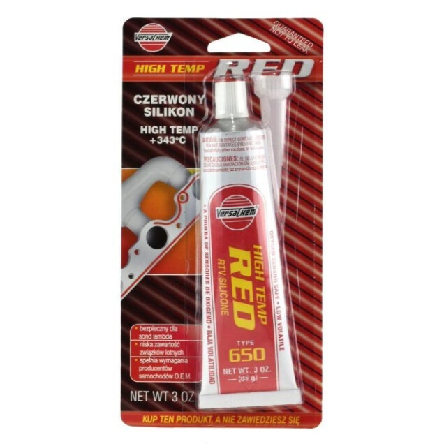 Horeca Parts - K2 Silikon wysokotemperaturowy 343°C, płynna uszczelka RED SILICON 85G