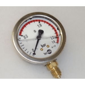 Horeca Parts - Manometr ø 62 mm, 1/4", chromowany kołnierz ø 68 mm, skala 0-1,6 bar - Kocioł warzelny Zanussi (S2002658)