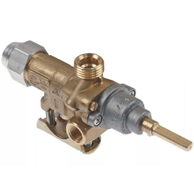 Horeca Parts - Zawór gazowy wej. śr. rurki 21mm wyj. M16x1,5 podł. termopary M8x1 podł. pilota M10x1 (101544)