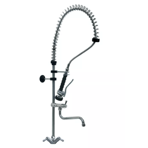 Horeca Parts - Bateria stojąca Classic 1090 mm, jednouchwytowa, ceramiczne zawory ø 1/2", wylewka ø 18x200 mm, wysokość 210 mm, przyłącza ø 1/2"-3/8" Fx500 mm, obrót 90°