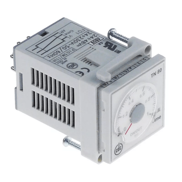 Horeca Parts - Przekaźnik czasowy CDC TN 80, zakres czasu 3 s – 60 min, 24–230 VAC / 24–48 VDC, 6 A, 1CO, 8-biegunowy