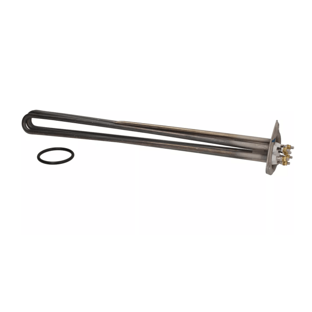 Horeca Parts - Grzałka 9000 W 230 V, L 510 mm, głębokość zanurzenia 485 mm, kołnierz 3-otworowy Ø 72 mm, przyłącze M4, O-ring Ø 67 mm - Zmtwarka Silanos