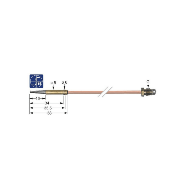 Horeca Parts - Termopara M8x1 dł. 600mm podłączenie do palnika śr. 5mm