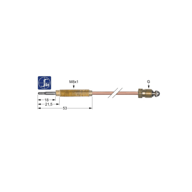 Horeca Parts - Termopara M8x1 dł. 450mm podłączenie do palnika M8x1