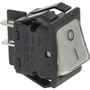 Horeca Parts - Przełącznik kołyskowy - Piece od pizzy Hendi, Ekspres do kawy Astoria CMA wymiar montażowy 30x22mm 250V 16A 2NO podł. męskie 6,3mm symbol 0-I prostokątny biały (3319840)