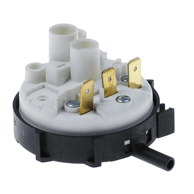 Horeca Parts - Hydrostat 80/50mbar podłączenie 6,3mm śr. 58mm - przyłącze ciśnieniowe poziome