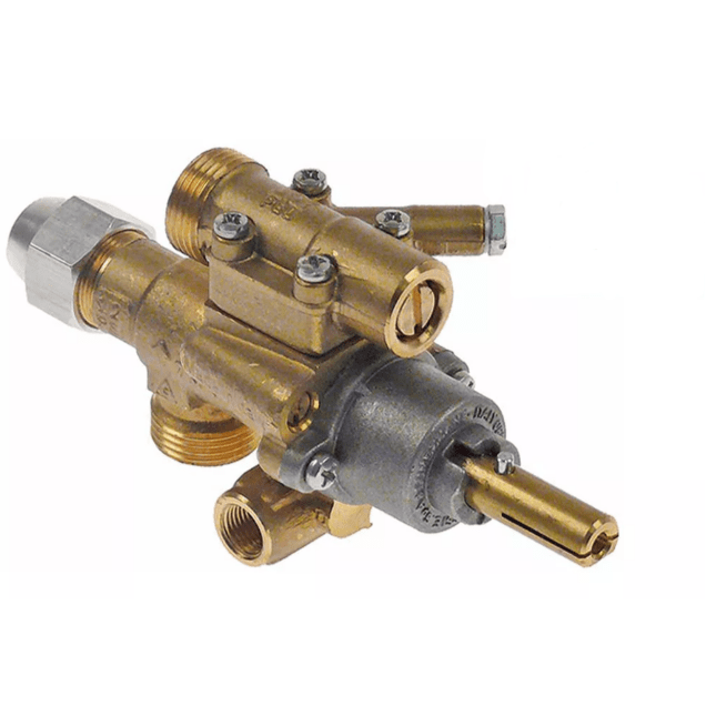 Horeca Parts - Zawór gazowy PEL typ 21S wej. M16x1,5 wyj. M16x1,5 podł. termopary M8x1 podł. pilota M10x1 - Kuchnia gazowa Baron, Olis, Zanussi (3348002)
