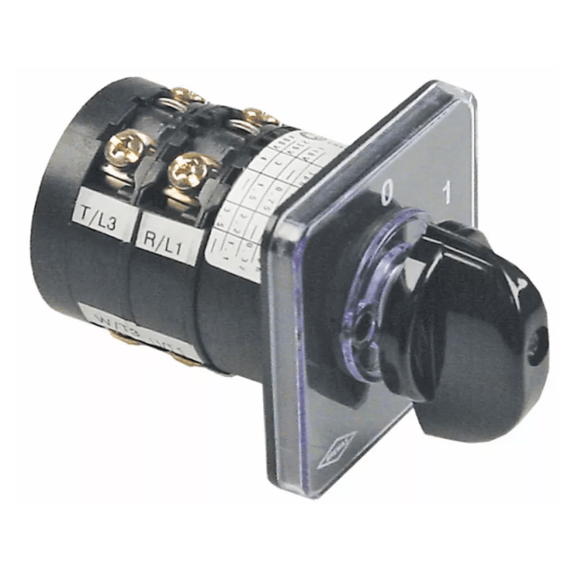 Horeca Parts - Przełącznik obrotowy krzywkowy 2 pozycyjny 0-1 4-biegunowy typ ca0120004 380V 12A 5x5mm