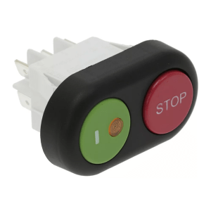 Horeca Parts - Przycisk wymiar montażowy 30x22mm 250V 16A 2CO podł. męskie 6,3mm symbol Stop I okrągły czerwony zielony - Krajalnica Horeca Select, Metro Ag, Rgv (5182795)