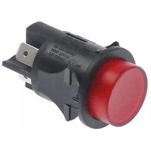 Horeca Parts - Przycisk śr. montażowa 11mm 250V 16A 2NO podł. męskie 6,3mm okrągły czerwony