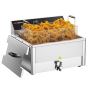 Horeca Parts - Elektryczna frytownica do ryb - 20,4 litra - 5 kW - z kranem spustowym - GGM Gastro (EFJ-30)