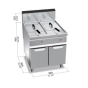 Horeca Parts - Frytkownica gazowa - 18+18 litrów (28 kW) - sterowanie elektryczne - GGM Gastro (GFB899TE-18+18)