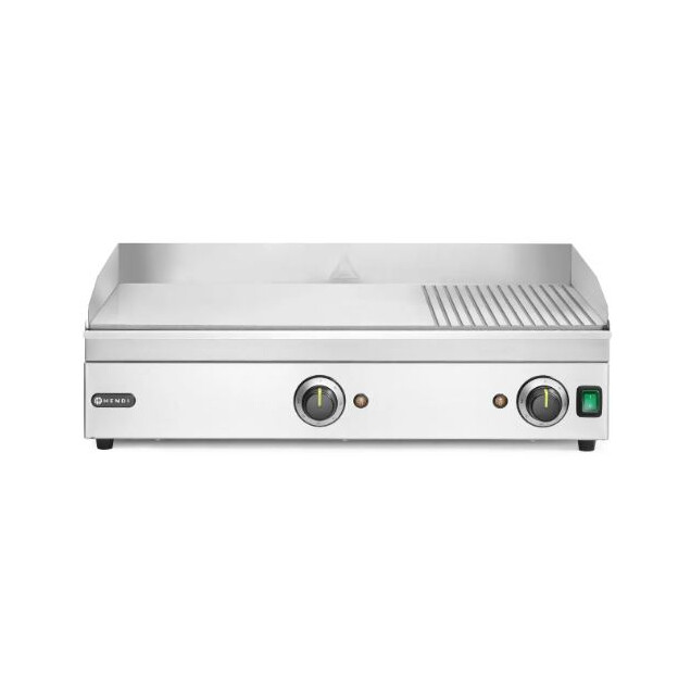Horeca Parts - Płyta grillowa w ⅓ żebrowana, HENDI, Kitchen Line, 2/3 gładka, 1/3 ryflowana, 220-240V/3500W, 697x474x(H)241mm
