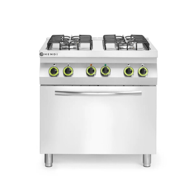 Horeca Parts - Kuchnia gazowa 4-palnikowa z konwekcyjnym piekarnikiem elektrycznym GN 1/1, HENDI, GN 1/1, 230V/3000W, 17000kW, 800x700x(H)900mm